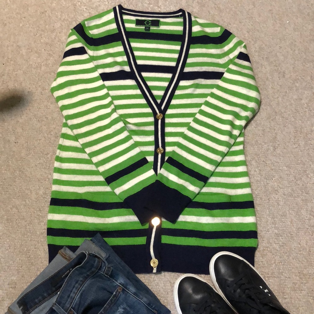 C Wonder button down striped cardigan